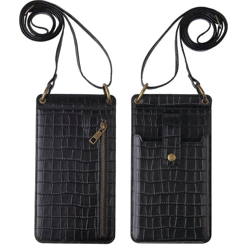 Cheky - Multi-function Crossbody Bags For Mobile Phone Crocodile-pattern Wallet Card Holder