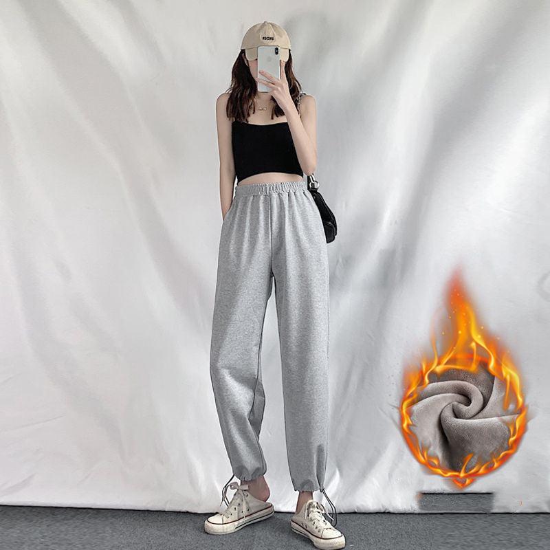 Cheky - Gray Casual Pants Female Student Autumn And Winter