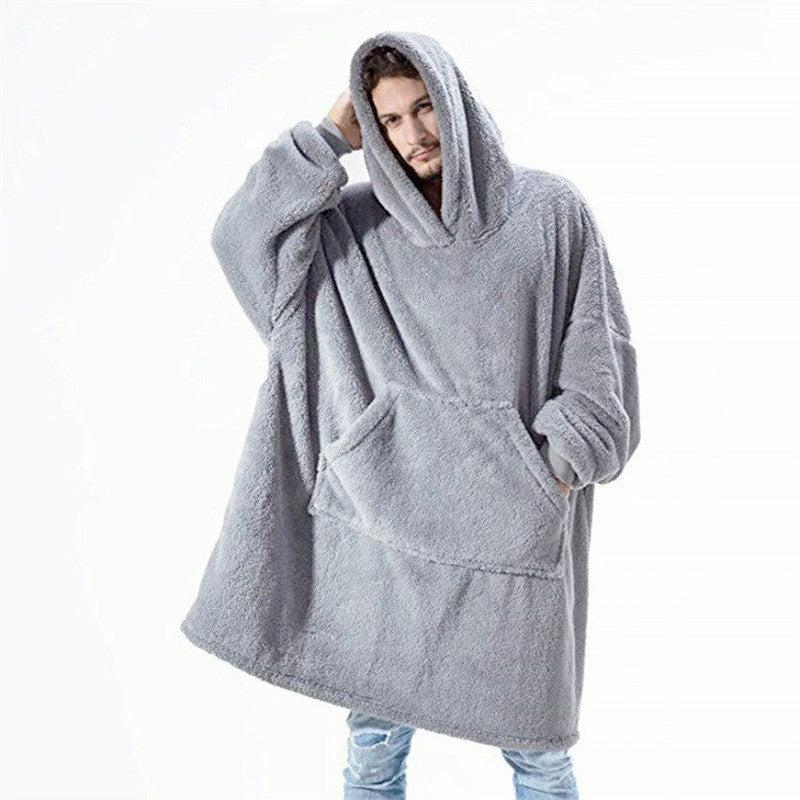 Cheky - Hoodie Sweatshirt With Big Pocket Tops Sweater Comfortable Loose Double-Sided Fleece Thicker Wearable Blanket