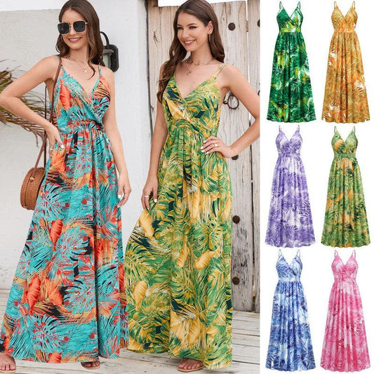 Cheky - Flowers Long Dress Summer Swing Holiday Beach Dress