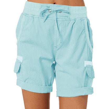 Cheky - Women's Casual High Waist Cargo Shorts