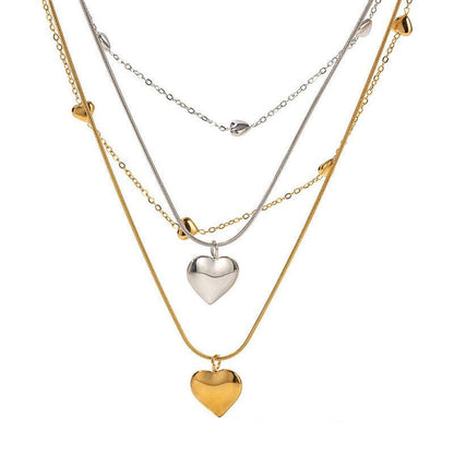 Cheky - Love Double-layer Necklace 18K Gold-plated Collarbone Necklace