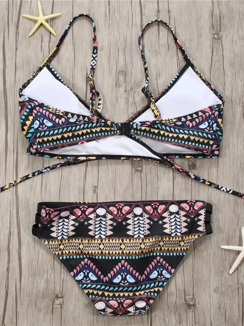 Cheky - Sexy Bandage Aztec Biquini String Strappy Swim Wear Bathing Suit Swimsuit Beachwear Swimwear Women Brazilian Bikini