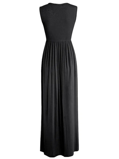 Cheky - Casual Dresses V-neck Maxi Long Flare