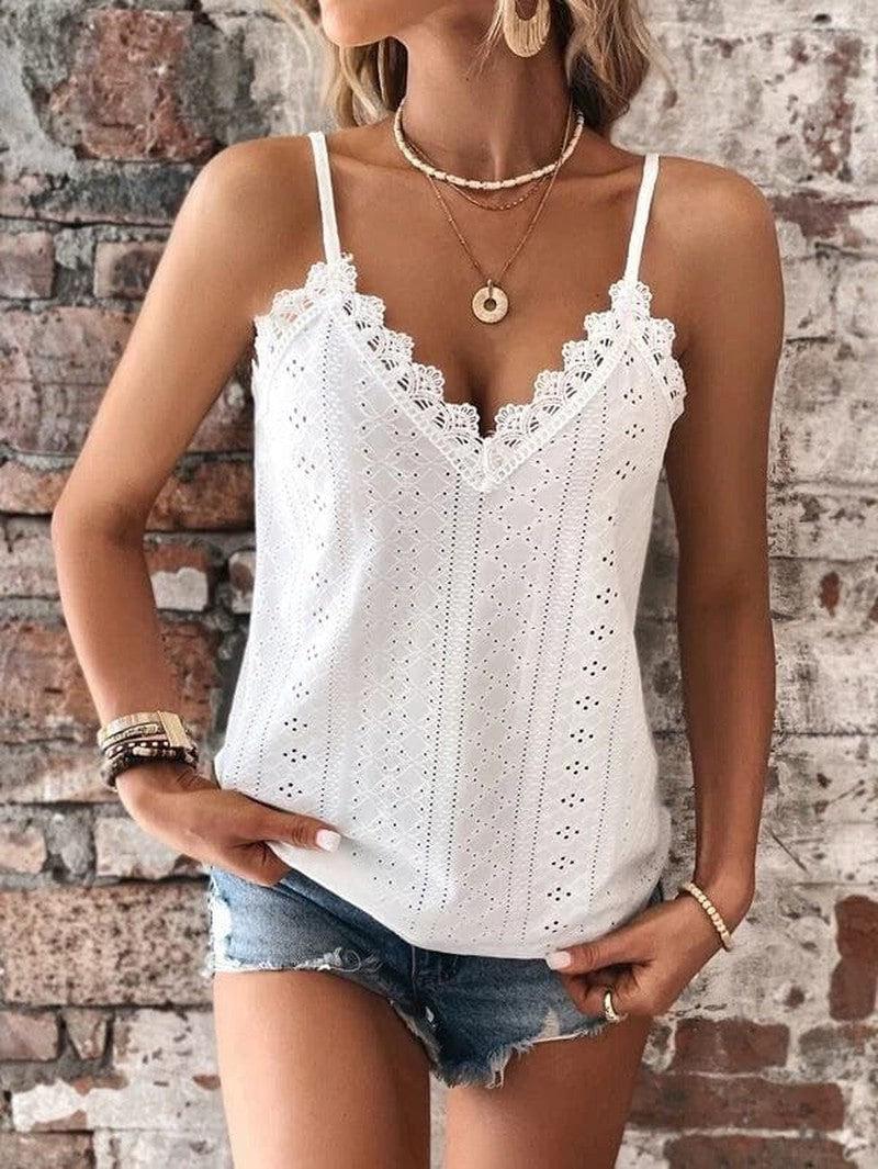 Cheky - New Women's Clothing V-neck Lace Lace Sling Vest