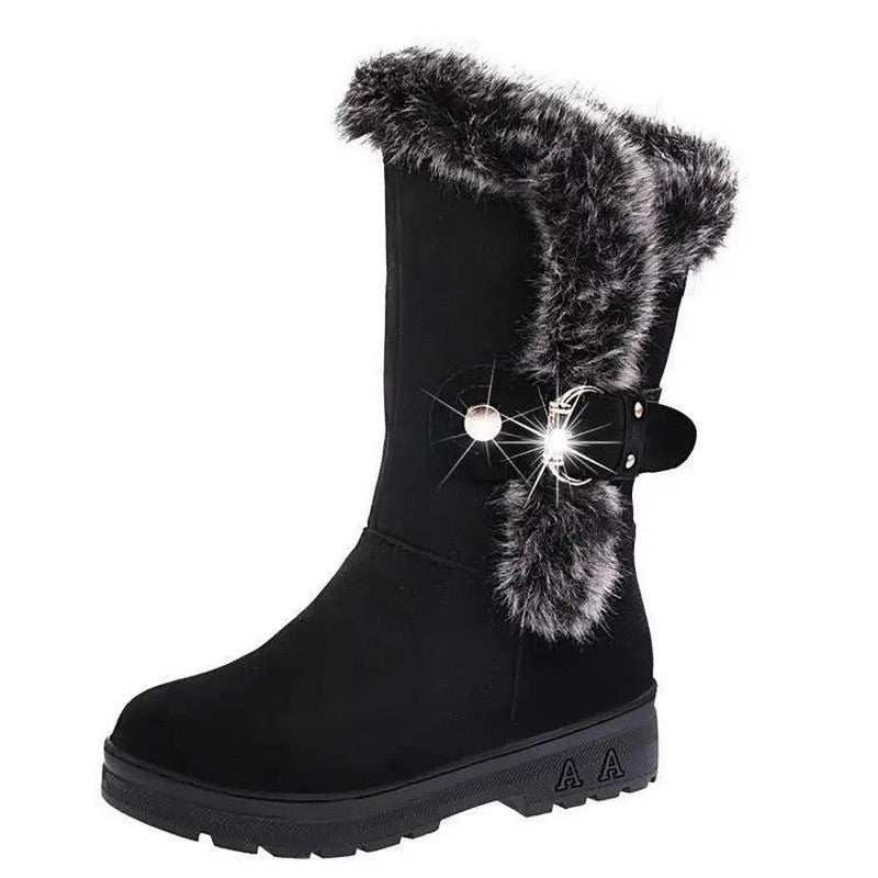 Cheky - Cozy Chic Faux Fur-Lined Winter Ankle Boots