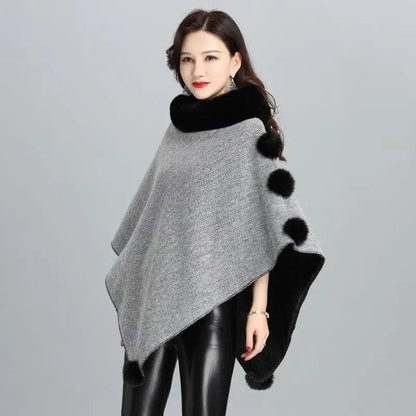 Cheky - Fashion Faux Fur Jacket Women Shawl Scarf