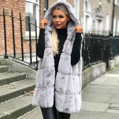 Cheky - Hooded vest plush jacket