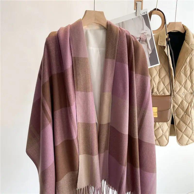 Cheky - Korean Style Plaid Scarf Women's Autumn And Winter Warm Shawl Men's Scarf Tassel Wild Couple Scarf