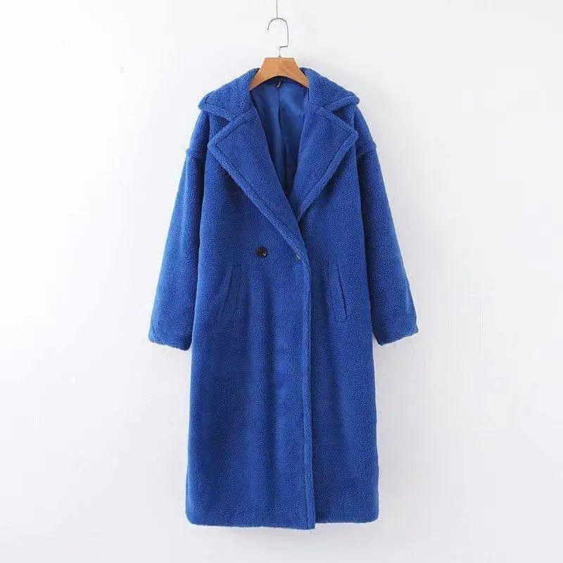 Cheky - Mid-length lamb fur coat trench coat