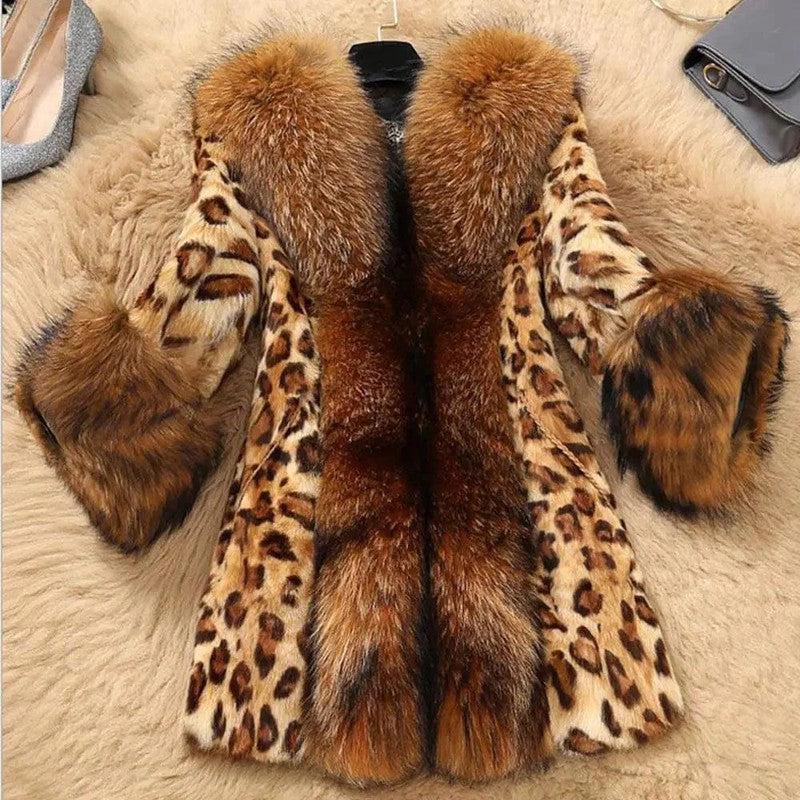 Cheky - Mid Length Leopard Print Coat In Autumn And Winter For Women