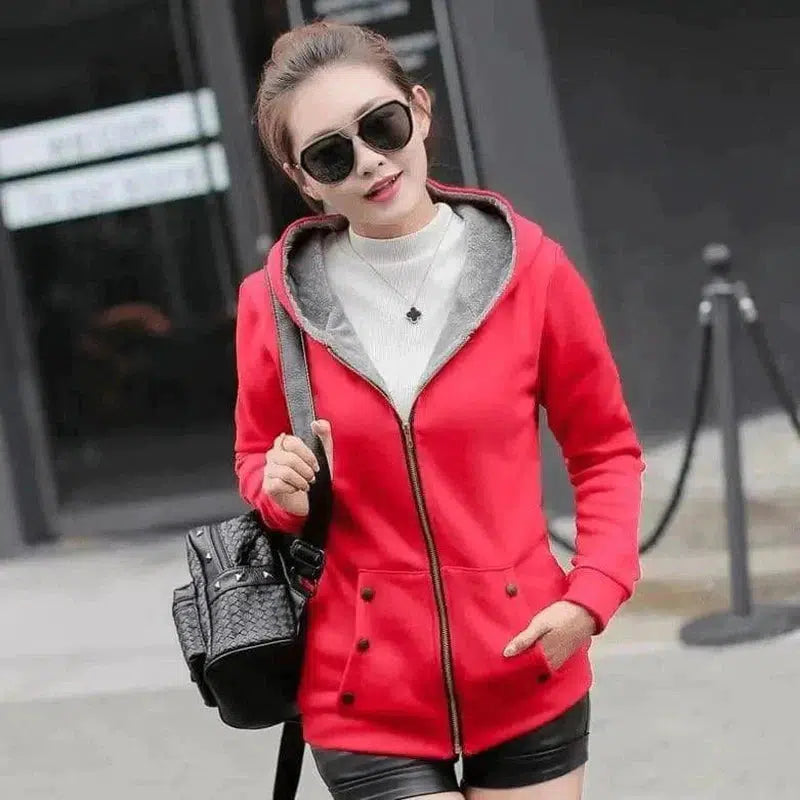 Cheky - New Korean version of autumn and winter casual hooded long