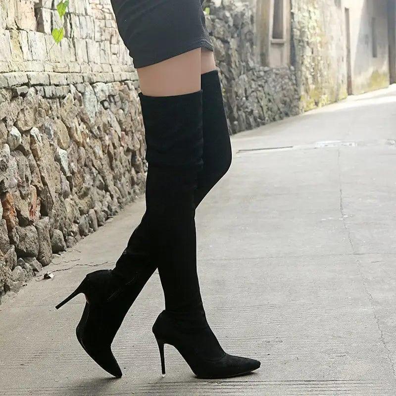 Cheky - Pointed High Heel Over The Knee Boots Women