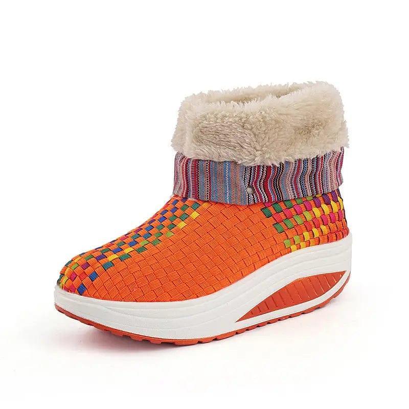 Cheky - Winter plus velvet sneakers women Korean knitting