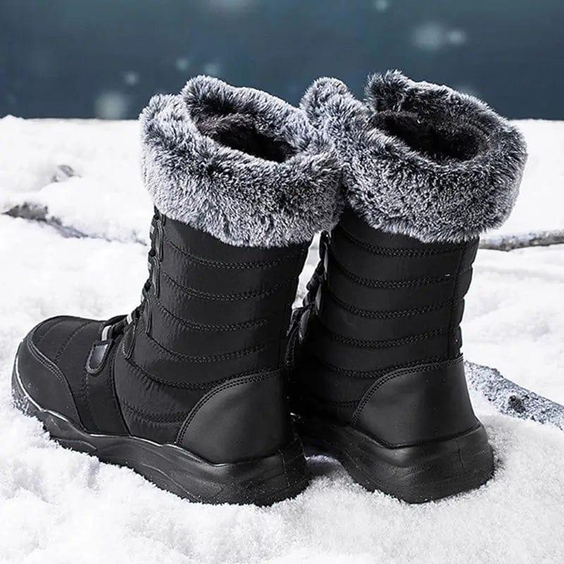 Cheky - Winter Snow Boots Lace-up Platform Boots Fuzzy Shoes Women